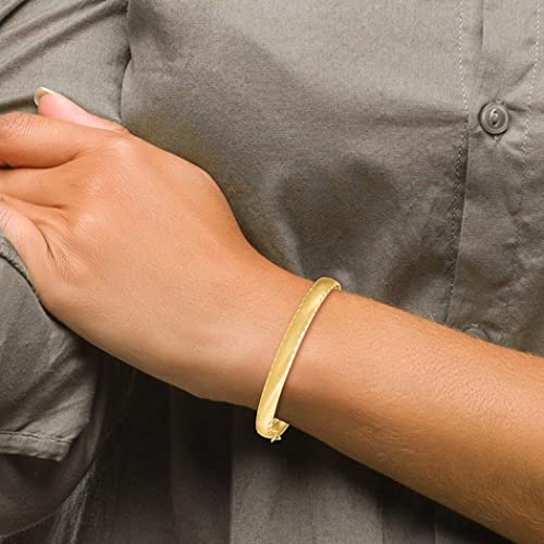 14K Engravable Gold Satin Sparkle Cut Edge Oval Flexible Cuff Stackable Bangle Bracelet Measures 6.5Mm Wide Jewelry Gifts For Women #TOP3