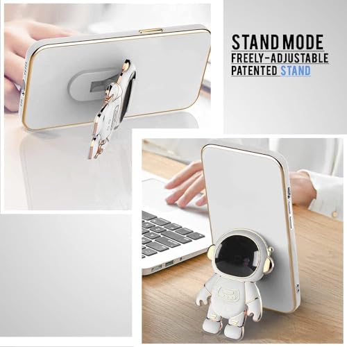 Image of for Realme 9 Pro Plus | Realme 9 / Narzo 50 Pro 5G Case Cute 3D Astronaut Stand Design Camera Protection Shockproof Soft Back Cover for 9 Pro Plus | Realme 9 / Narzo 50 Pro 5G (White)