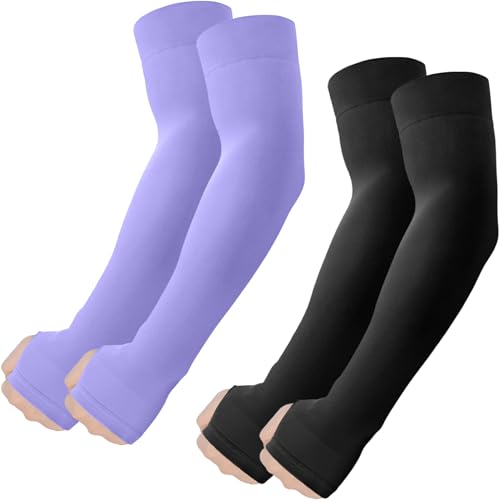Image of ROXUN Arm Sleeves with Thumb Hole, Cooling UV Sun Protection Compression Tattoo Cover Up for Men /Women