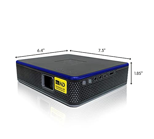 4K Support, Aaxa M7 Native 1080P Full Hd Portable Dlp Outdoor Movie Projector, 1200 Led Lumen, 3 Hour Battery, Electric Focus, 15000Mah Powerbank, Hdmi/Usb-C/Usb/Microsd Input, 30000 Hours Led #TOP1