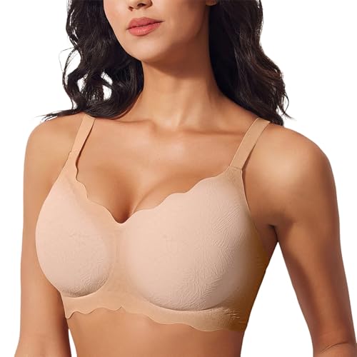 Soutien-gorge sans armatures blanc XXL avec fermeture à trois crochets pour femme