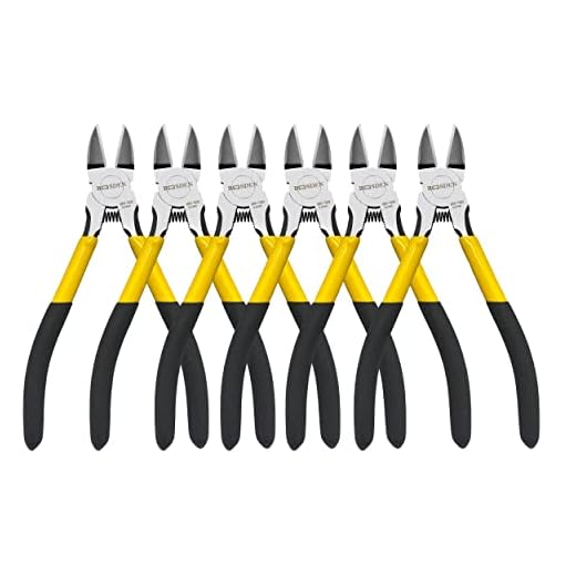 Wire Cutters, 6 Pack, BOOSDEN 6.5" Flush Cutters Spring Loaded Pliers Side Cutting Pliers Diagonal Cutting Pliers Dikes Wire Cutters Side Cutters for Crafts Electrician Work Jewelry Making