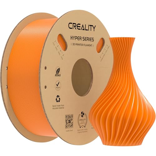 ⚡ Creality Hyper PLA Filament 1.75mm, High-Speed Printing 30–600mm/s, Smooth Extrusion and Stable Printing, Low Stringing, Consistent Performance 3D Printer Filament,+/- 0.03mm Accuracy(Orange)