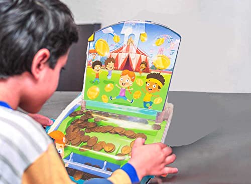 HMIR Coin Push Machine, Toys Xmas Gift Includes 150 Coins, Modern Coin Pusher Machine, Arcade Coin Machine Game
