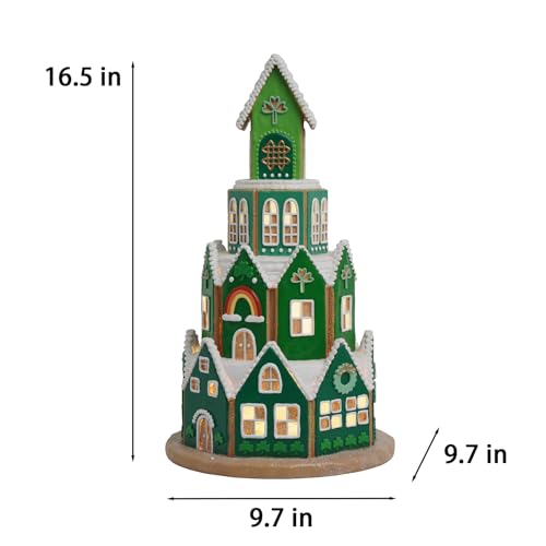 Braxio-St-Patricks-Day-Decor-Table-Centerpiece-St-Patricks-Day-Decoration-Gingerbread-House-Collectible-Figurines-Gingerbread-House-with-Led-Light-5-x-5-x-825-Inches Braxio St Patricks Day Decor Table Centerpiece St Patricks Day Decoration Gingerbread House Collectible Figurines Gingerbread House with Led Light 5 x 5 x 825 Inches