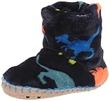  Hatley Jungen Fleece Slippers Hohe Hausschuhe, Blau (Dino Herd 400), 22-24 EU