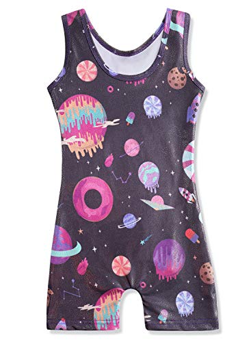 HOZIY Girls Gymnastics Leotards for Kids Tumbling Outfits Biketard Sparkle Adorable Pattern