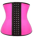 YIANNA Waist Trainer for Women Underbust Latex Sport Girdle Corsets Cincher Hourglass Body Shaper, (Rose, XS)