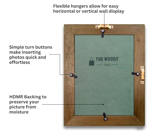 Image of Photo Frame 6 inch x 8 inch | Wall Frame | Small Frames | Brown Wooden Frame for Wall | Elegant Decor for Living Room & Bedroom, Gift for Friends & Family (6x8 inch, Brown)