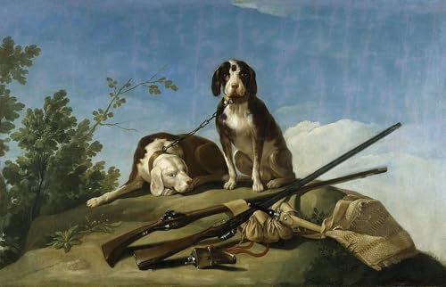 PMEFGJDPE Famous Painting Print Artwork Premium Artwork Hunting Dogs and Tools by Francisco De Goya Modern Canvas for Home Decor 60x90cm
