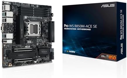 ASUS Pro WS B850M-ACE SE AMD AM5 B850 mATX MicroATX Business motherboard, PCIe 5.0 x 16, DDR5, 2x PCIe 5.0 M.2, PCIe 5.0 MCIO, U.2, 10G & 2.5G LAN, USB4®, ASUS Control Center Express Remote Management