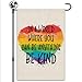 Hafhue In A World Where You Can Be Anything Be Kind Welcome Garden Flag, 12 x 18 Inch Holiday Outdoor Farmhouse Lawn Patio Backyard Decoration Flag, Inspirational Gifts for Kindness Lover Friend
