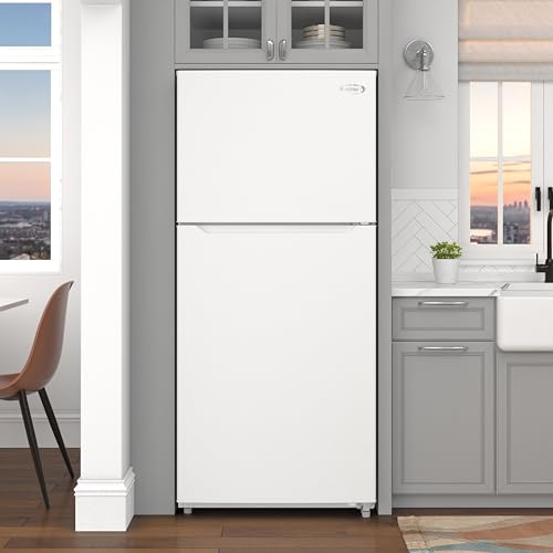 Image of KoolMore 30 Inch 18 Cu Ft Top Freezer Refrigerator, White, Freestanding Full Size Fridge Freezer for Home Kitchen or Garage