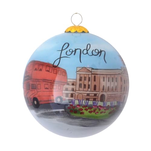 Art Studio Hand Painted Glass Christmas Ornament London