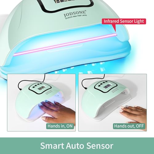 Image of JODSONE U V LED Nail Lamp Gel Polish Dryer Light Green with Smart Auto Sensor 4 Timing Modes Fast Curing