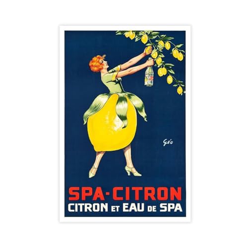 BMtyDG SPA Lemon Vintage Food And Drink Canvas Poster Wall Art Prints Room Aesthetic Murals Bedroom And Living Decorations Unframe 16x24inch