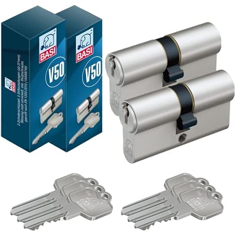 BASI | 2er SET V50 Profil-Kurzzylinder 27/27 mm Cover