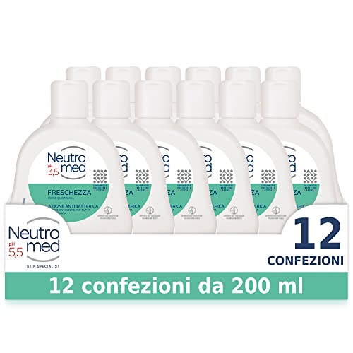 Neutromed, Detergente Intimo Freschezza con Complesso Protezione Attiva, Azione Antibatterica, Confezione da 12 flaconi da 200ml