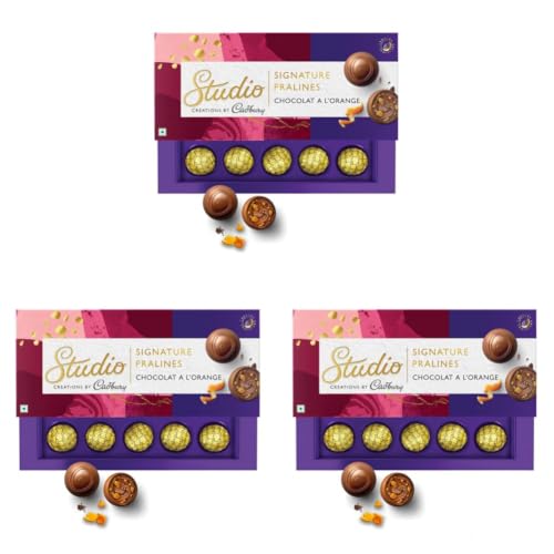 Image of Cadbury Studio Signature Pralines Chocolat A L'Orange Chocolate Gift Pack, 130 g (Pack of 3)