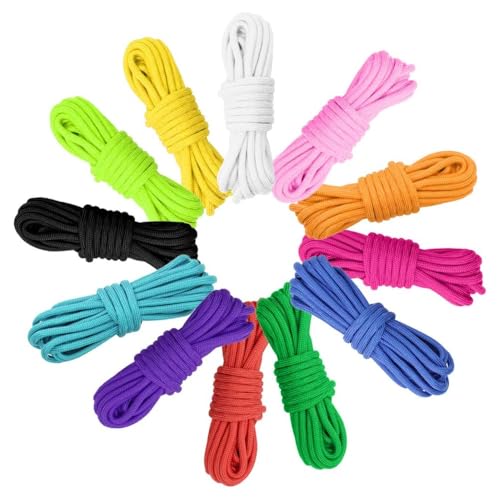 Jyvlucient 12 Colors Paracord Bracelets Paracord Cord 550 Multifunction Paracord Bracelet Ropes Parachute Cord Outdoor for DIY Outdoor Activities Keychain Dog Leads