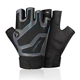 ATERCEL Fitness Handschuhe für Radfahren, Training, Fitness, Atmungsaktive Fahrradhandschuhe Herren und Damen(Grau und Schwarz,L)