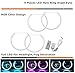 iJDMTOY 4pc Set 7-Color RGB LED Angel Eye Halo Rings w/Adjustable Setting Compatible with BMW E39 E46 3 5 7 Series Xenon Trim