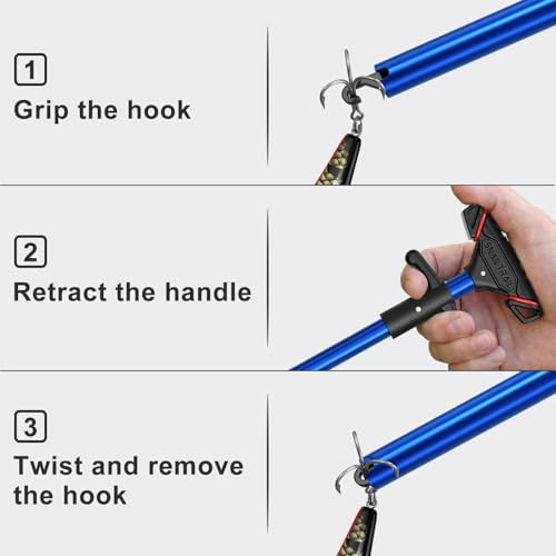 SNAIL TRAIL 3 Pcs Fish Hook Remover Tool - Suitable for Most Types of Lures. Fishing Pliers for Fishhook Removal, Saltwater Dehooker Gear, Gifts for Beginners & Pro Fisherman - Thumbnail 5