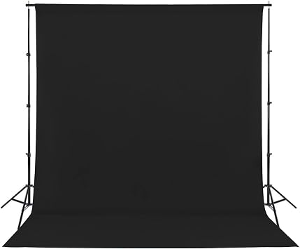 Sugargirl Black Backdrop Background for Photography, 8X10FT Photo Backdrop Black Screen Photo Booth Backdrop for Photoshoot Party Video1 Panel