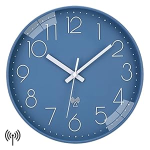 VIVILINEN Funkuhr geräuschlos Wanduhr Ohne Tickgeräusche Modern Funkwanduhr Lautlos Wanduhr Nicht Tickend Hängeuhr für Wohnzimmer Schlafzimmer Büro Küche 30x30cm/12 Zoll