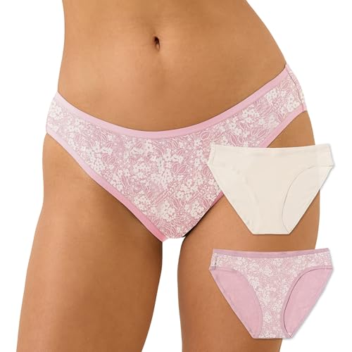Image of Pact Women's Organic Cotton Bikini Underwear, Classic Fit Panties with High Cut Leg