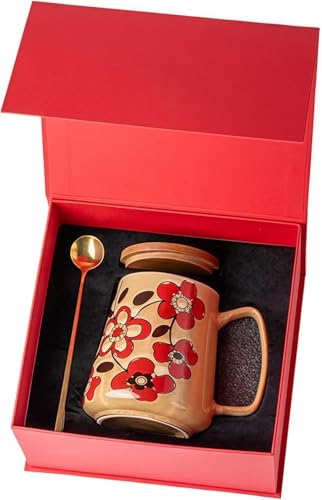 MLTUN MAKAN700 ml�I�t�B�X�`���C�j�[�Y����`���J�b�v�A�Z���~�b�N�}�O�J�b�v�A��e�ʁA�W�t���X�v�[���A�n���h���C�h�X�^�C���ƒ�p�Ɩ��p�M�t�g�{�b�N�X�t���M�t�g�i (�J�[�L - �M�t�g�{�b�N�X)