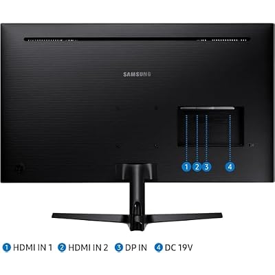 SAMSUNG 32-Inch ViewFinity UJ590 UHD Monitor, 4K (3840x2160) Display, 60Hz, 4ms, HDMI/Display Port, AMD FreeSync, Eye Saver/Flicker Free Mode, Dark Gray/Blue, with MTC HDMI Cable