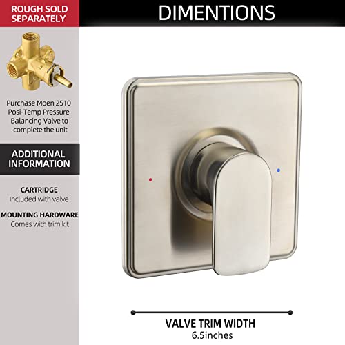 Shower Trim Kit, Compatible with Moen Posi-Temp Valve, Brushed Nickel by Tearel - Image 3
