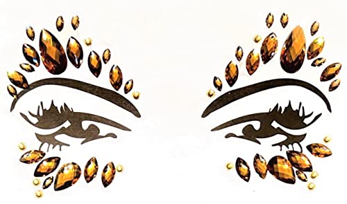 Pegatinas de piedras preciosas con purpurina, para fiestas, festivales, espectáculos, 1812BFG (dorado)