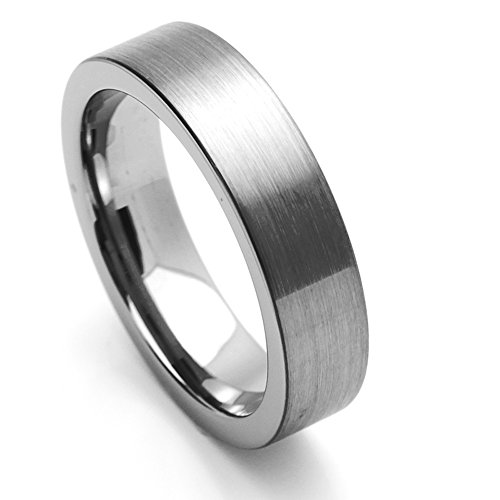 Double Accent 6Mm Comfort Fit Tungsten Carbide Wedding Band Brushed Pipe Cut Style Tungsten Ring (5 To 15), 10 #TOP1