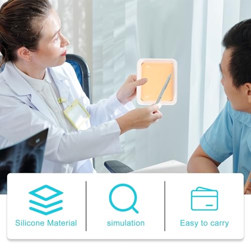 Image of ULTECHNOVO Injection Practice Pad Silicone Muscle Injection Trainer for Medical Students Intramuscular Training Model Reusable Portable 3.14X2.95X3.54 Inch