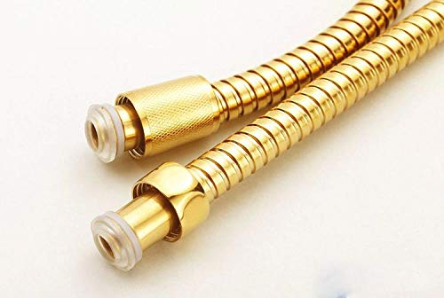 Flexo de ducha de acero inoxidable oro de 150 cm con acabado elegante para baño 3