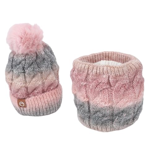 Gorro y bufanda rosa con calefacción USB para paseos invernales 2