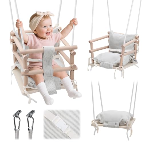 Ollewiellan Babyschaukel Indoor & Kinderschaukel Outdoor 3-in-1...