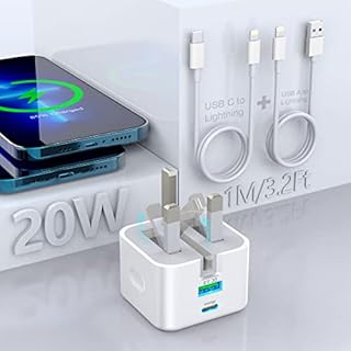 Iphone 13 charger plug [Apple MFi Certified], 20W Dual Ports USB Type C PD Fast Charger Plug, 20W USB-C Power Adapter with Foldable Plug for iPhone 13/13 Pro/13 Pro Max 12/12 Pro/11/Pad and more