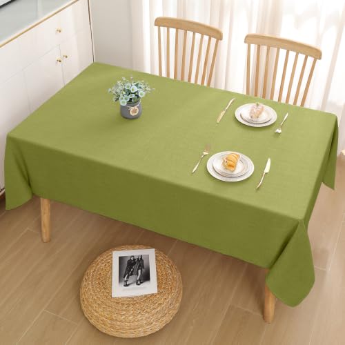 Smiry Leinenoptik Tischdecke Eckig 140 x 100 cm Grün – Ansicht 2