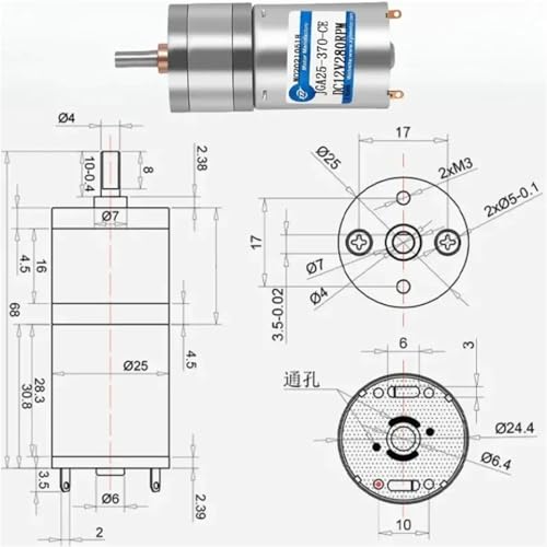 Moteur à engrenages à couple élevé JGA25-370 24V pour automatisme - 4