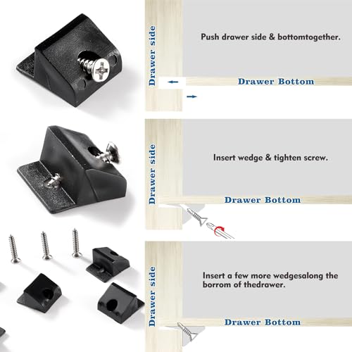 VooGenzek 90 PCS Drawer Bottom Sagging Repair Mending Wedges, Drawer Base Support Reinforcement - Image 3