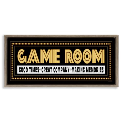 Stupell Industries 'Vintage Arcade Game Room'| Floating Frame Canvas Art