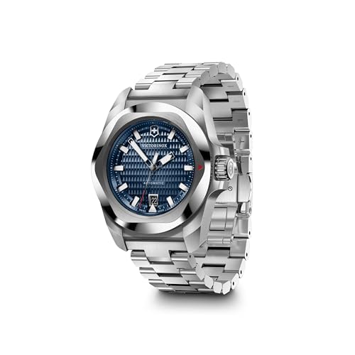 Image of Victorinox I.N.O.X. Automatic, Swiss Made Men's Watch | Blue Dial, 41 mm, 200M Water Resistant, Stainless Steel Case, Stainless Steel Strap, Sellita SW 200-1 Movement | 242020