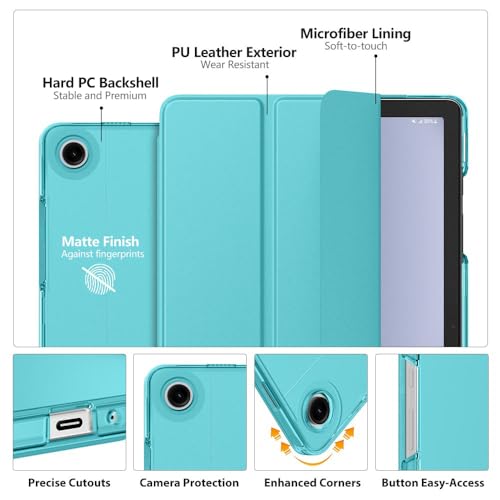 Image of MoKo Case for Galaxy Tab A9+ /A9 Plus 11 inch 2023, Slim Stand Protective Smart Cover with Hard PC Translucent Back Shell for Tab A9 Plus Tablet (SM-X210 /X216 /X218), Auto Wake /Sleep, Azure