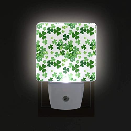 Lucky Clover Shamrocks Night Light St Patrick Nightlights Plug-in LED Nightlight Auto Dusk-to-Dawn Sensor Lamp for Bedroom Bathroom Home Decor image 3