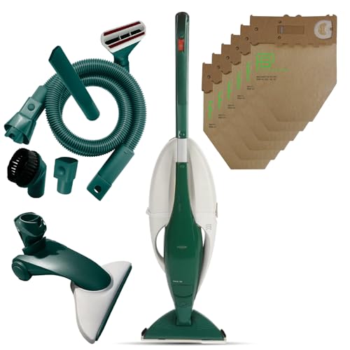 Aspirapolvere Folletto VK130 -REVISIONATA- + Spazzola HD CON RUOTE, Ideale Per Tutti i Pavimenti, Cavo Estraibile 7m, 3 Velocità, Filtro HEPA, Pronta all’Uso + 2 ANNI SACCHETTI + KIT TUBI