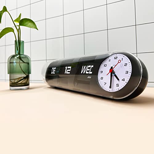 Cloudnola Date And Time Capsule Clock, Flip Calendar And Analog Clock In One, Great For Seniors, Teenagers, Or Retro Design Lovers #TOP2