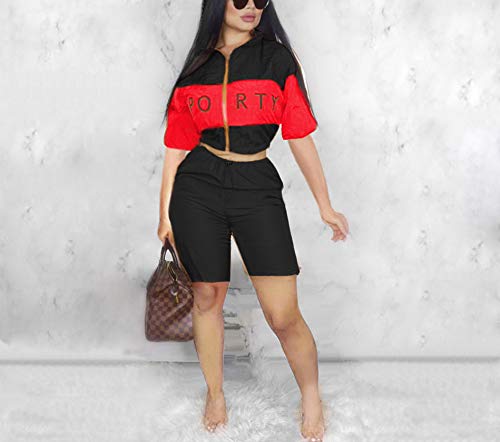 Sexy Crop Tops for Women - Short Sleeve Crop Tops High Waisted Pants Jumpsuit Sexy Club Outfits Black XL